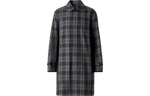 Burberry X Pop Trading Company Coats Men's Gray Lapel Moderate Straight Fit