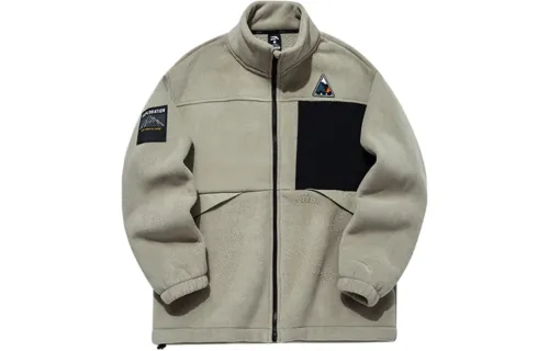 ANTA Variety Training Collection Velvet Jackets Men's Glacier Gray Stand Collar Thickened And Fleece Lined