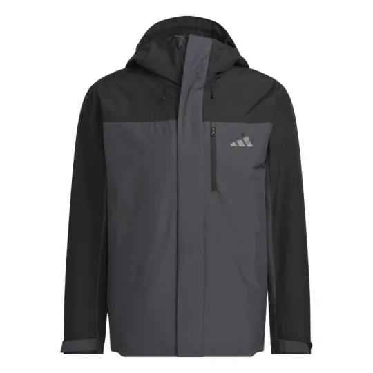Adidas THREE in ONE FLEECE JACKET Windproof 3 in 1 Fleece Lined Casual Hooded Jackets & Coats Unisex Solid Dark Gray