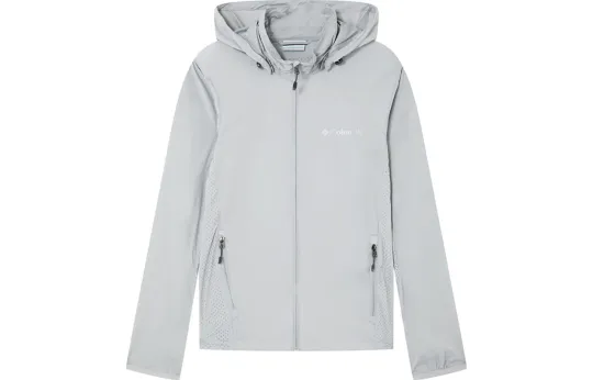 Columbia Sun Protection Clothing Men's Light Gray Detachable Hood Thin Straight Fit