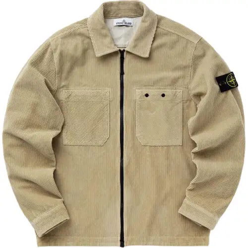 STONE ISLAND Logo Patch Corduroy Overshirt