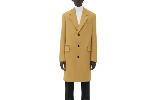 Bottega Veneta Coats Men's Yellow Lapel Moderate Straight Fit