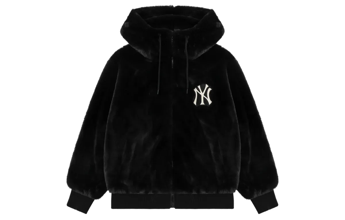 MLB New York Yankees Velvet Jackets Unisex Black Hooded (Non-detachable) Moderate Straight Fit