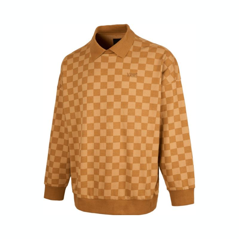 Мужское худи Vans TONAL CHECKER Polo (желтое)