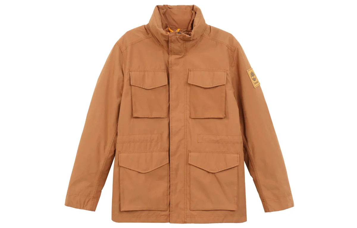 Timberland Puffer Jackets Men's Ginger Yellow Stand Collar Moderate Other