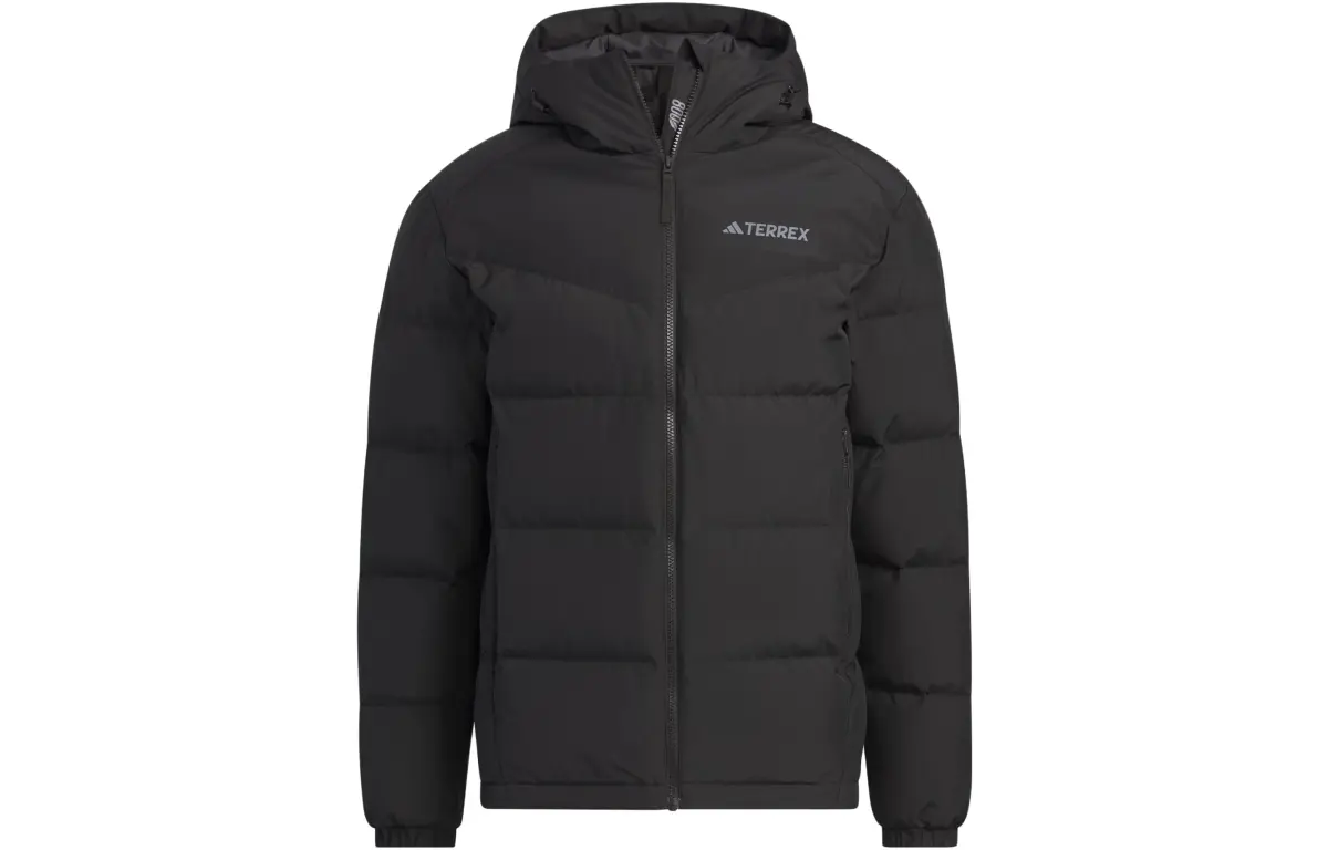 Adidas Down Jackets Men's Black Hooded Moderate Down Jacket