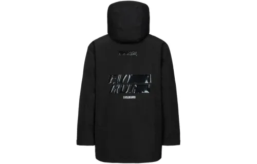 EVISU Down Jackets Men's Black Hooded Moderate Down Jacket
