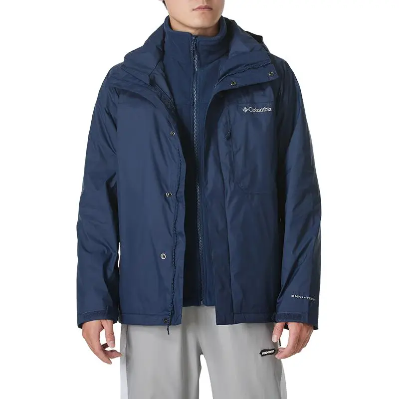 Columbia Hiking Waterproof And Warm Windbreaker Jacket Men's Blue