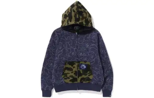 A BATHING APE SS23 Ape Man Manufactured Series Puffer Jackets Men's Multicolor Hooded Moderate Other