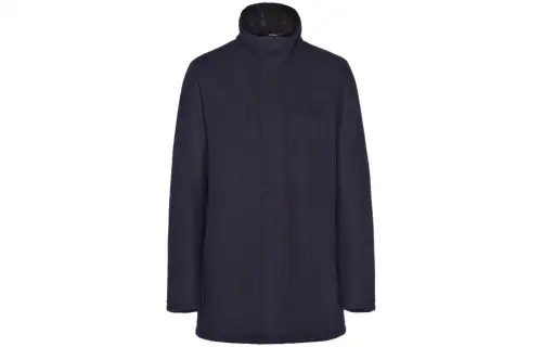 Prada triangle-logo shearling jacket