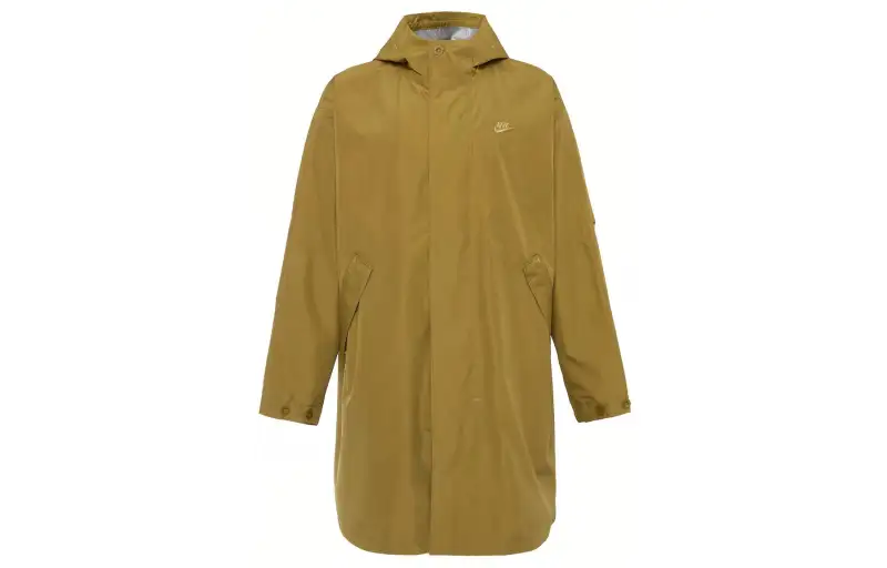 Nike Puffer Jackets Men's Khaki Hooded Moderate Other