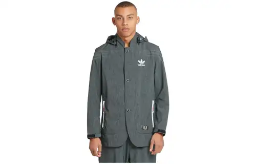 Adidas Originals Jackets Men's Gray Hooded Moderate Other