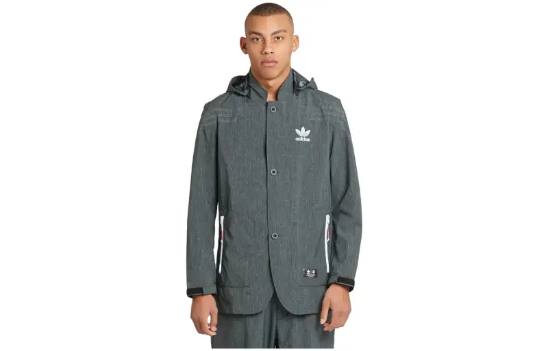 Adidas Originals Jackets Men's Gray Hooded Moderate Other