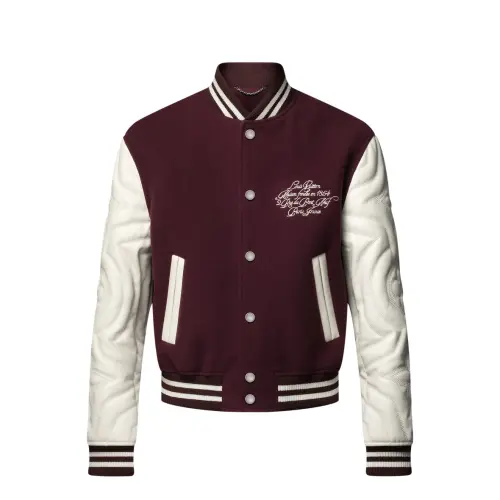 LOUIS VUITTON Embroidered Calfskin Varsity Jacket
