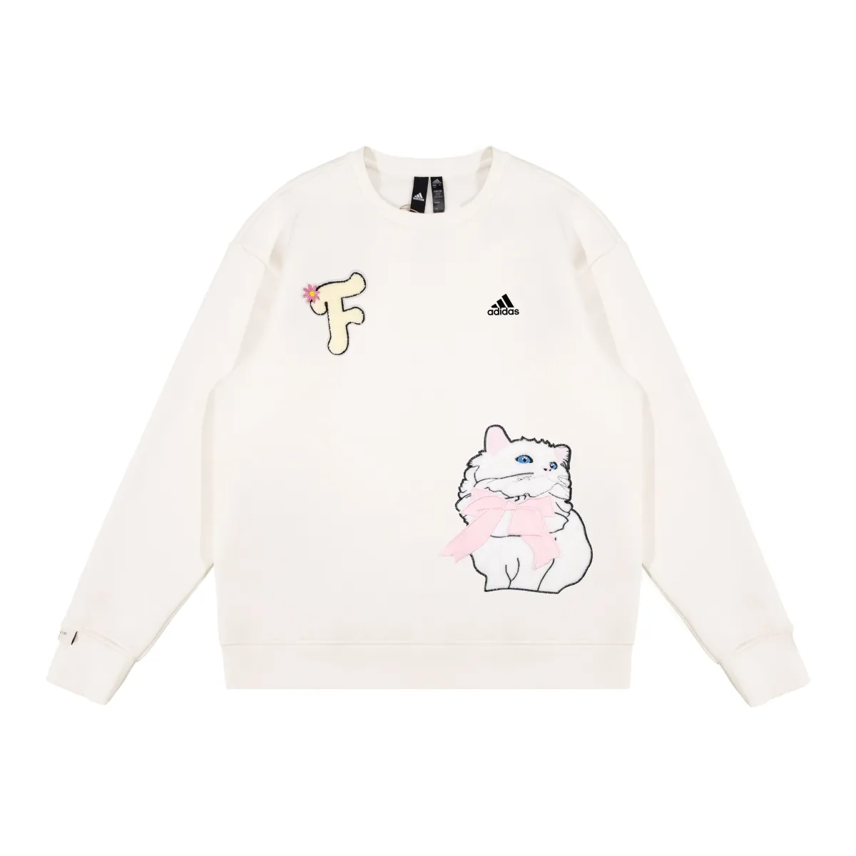 Adidas Sweatshirts Unisex Ecru Crew Neck Moderate Regular