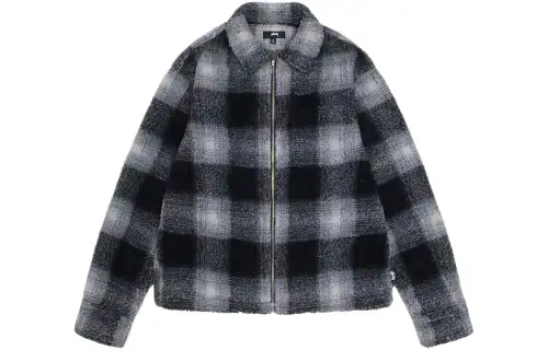 Stussy Shadow Plaid Sherpa Zip