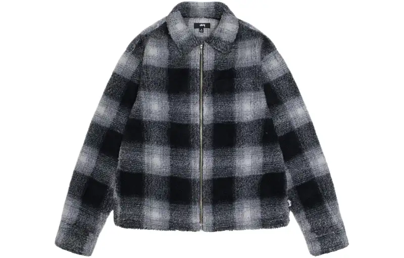 Stussy Shadow Plaid Sherpa Zip