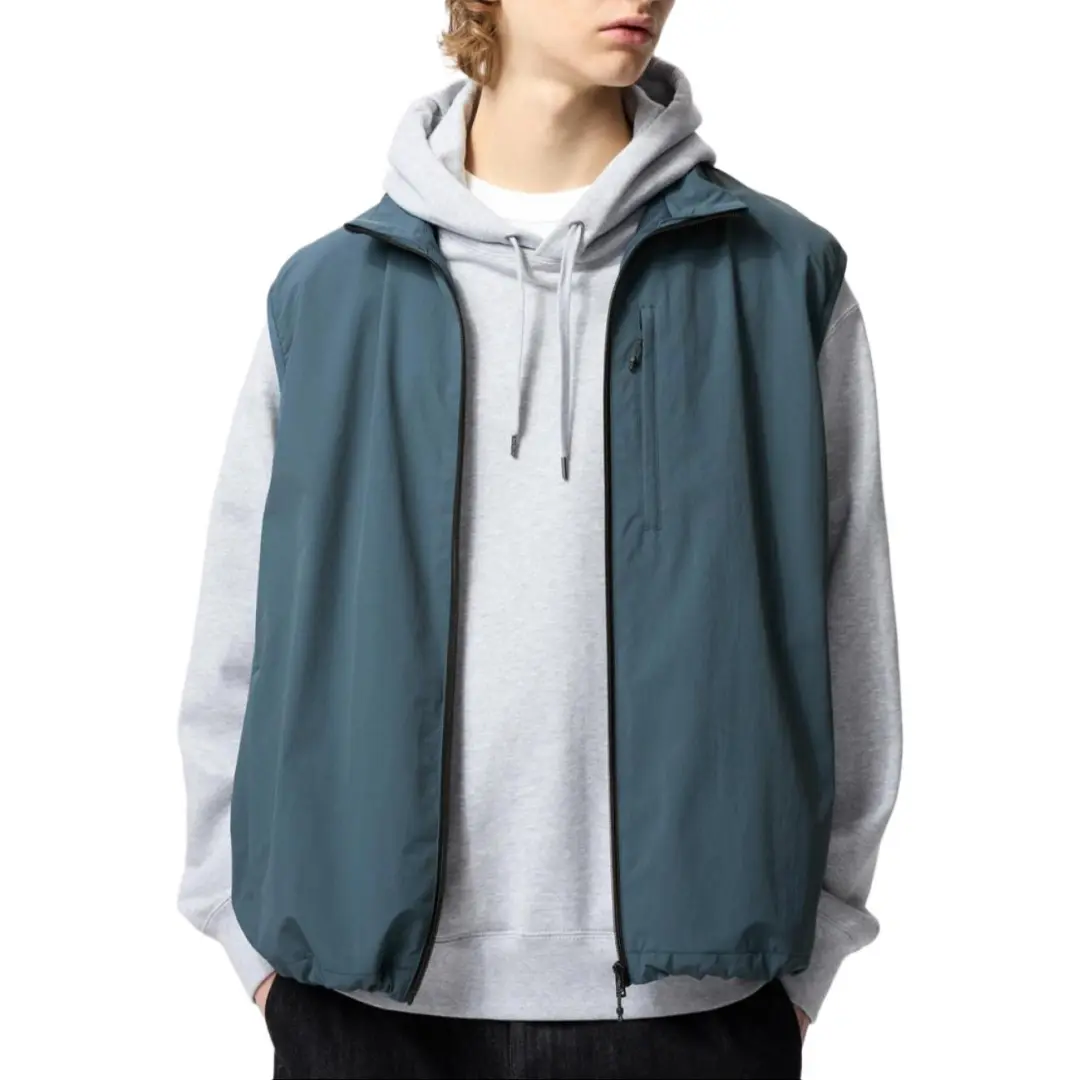 UNIQLO Vests Unisex Sea Blue Stand Collar Other