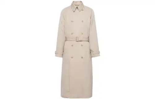 Prada double-breasted wool trench coat