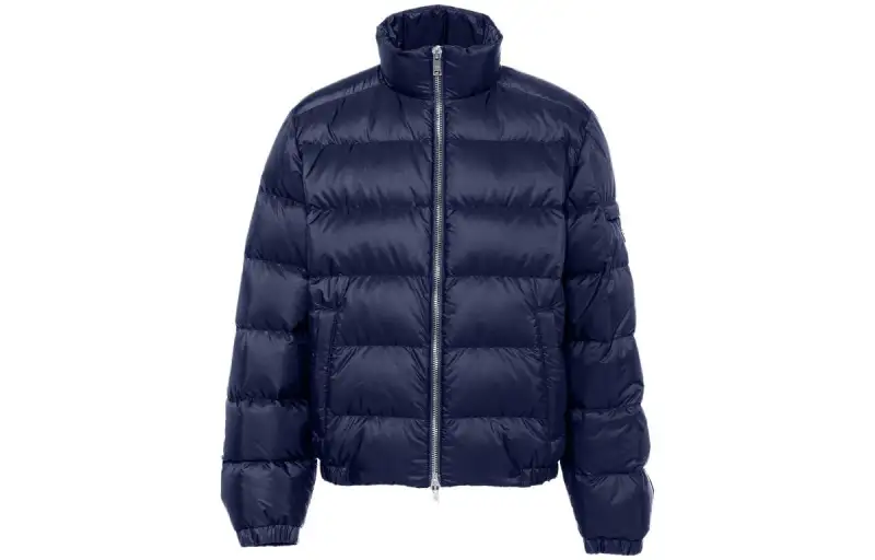 PRADA Down Jackets Men's Marine Blue Stand Collar Moderate Other