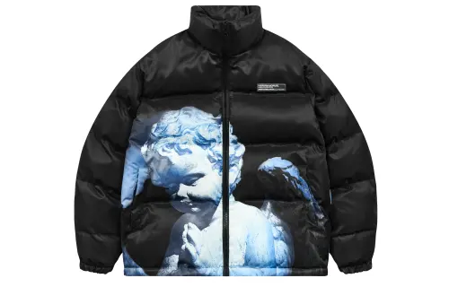 HARSH AND CRUEL Puffer Jackets Unisex Stand Collar Thickened Other