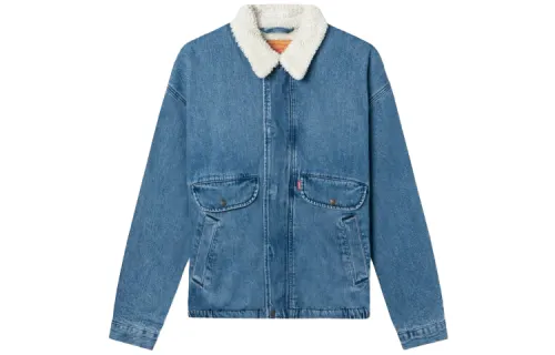 Levis Velvet Jackets Men's Blue Lapel Moderate