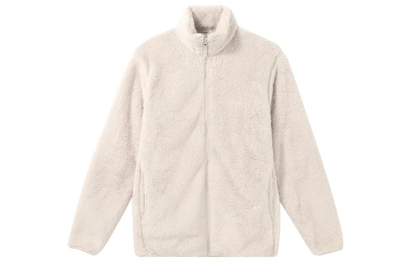 UNIQLO Velvet Jackets Unisex Ivory Stand Collar Moderate