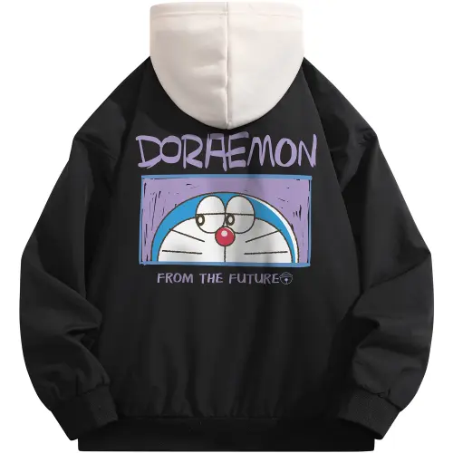 Doraemon Jackets Unisex Detachable Hood Moderate Pilot
