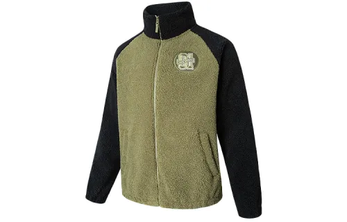 ANTA Life Collection Velvet Jackets Men's Kiwi Green Stand Collar Thickened