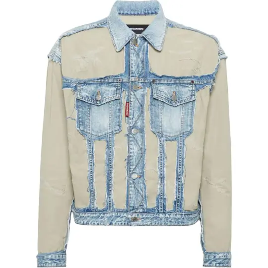 Dsquared2 Distressed Buttoned Denim Jacket