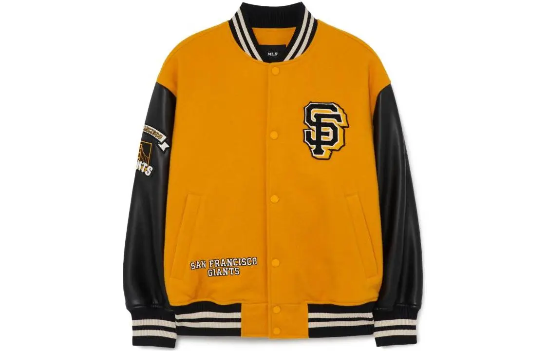 MLB San Francisco Giants Baseball Jackets Unisex Yellow Baseball Collar Moderate