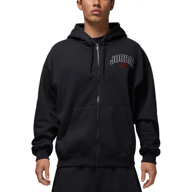 Jordan Brooklyn FleeceSweats Capuche Et Zip Oversize Pour Homme Sweatshirt Men's Black/Sailboat/Gym Red
