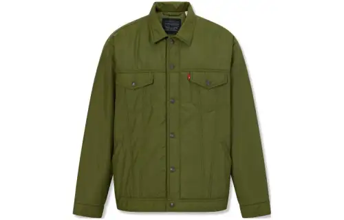 Levis Jackets Men's Army Green Lapel Moderate Other