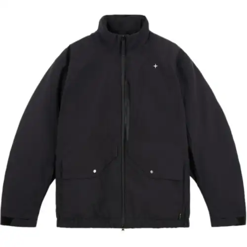 STONE ISLAND FW24 Jackets Men's Black Stand Collar Moderate Other
