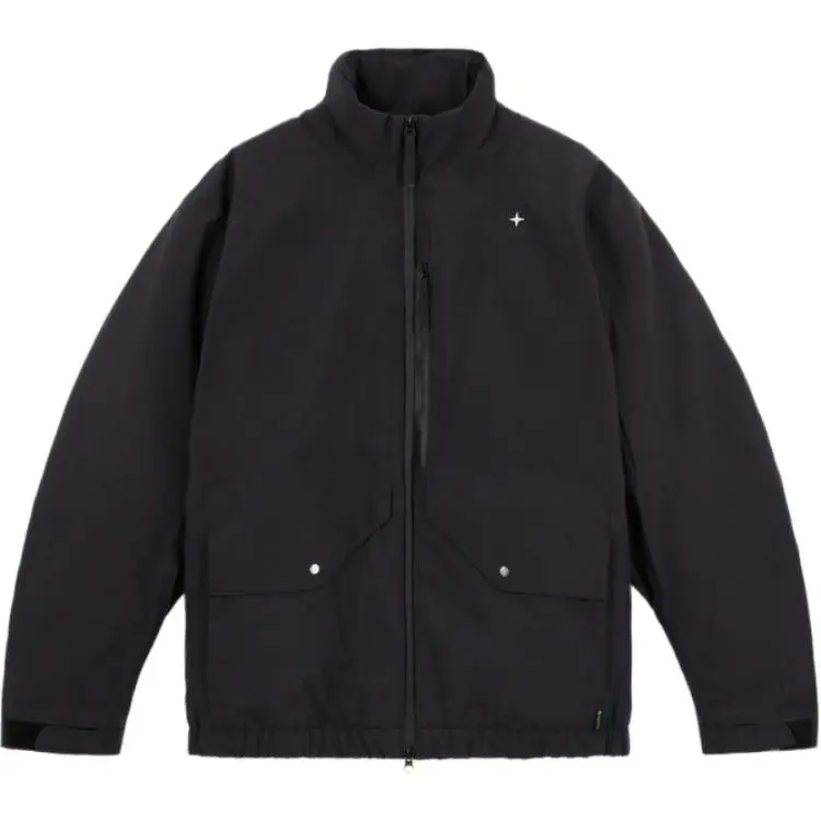 STONE ISLAND FW24 Jackets Men's Black Stand Collar Thin Straight Fit