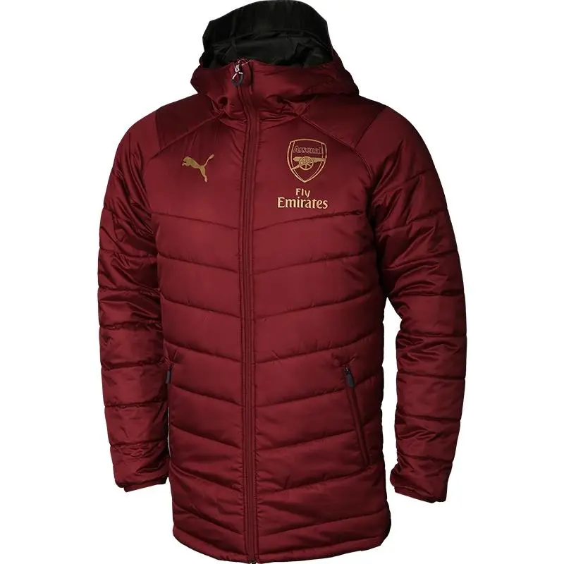 PUMA Puffer Jackets Men's Red Hooded Moderate Puffer Jacket
