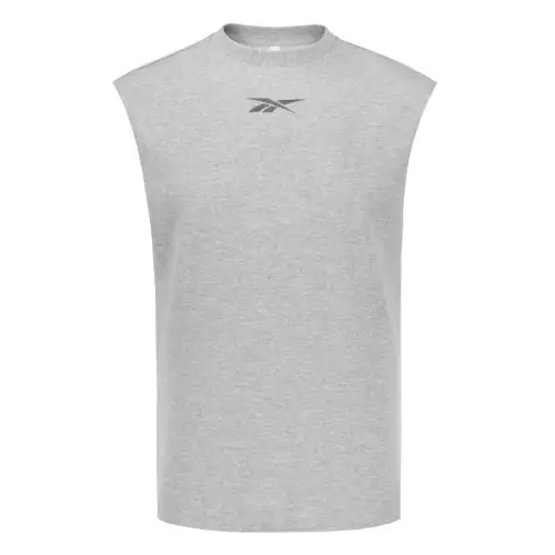 Reebok Tank Tops Unisex Gray Crew Neck Moderate Straight Fit