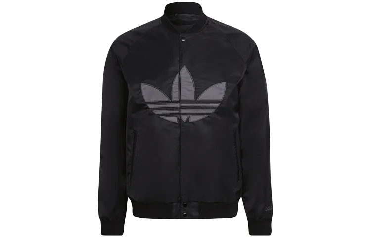 Adidas Harden Baseball Jackets Men's Black Baseball Collar Moderate Straight Fit
