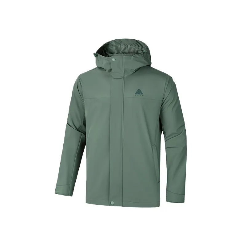 Anta Waterproof, Windproof, And Breathable Windbreaker Jacket Men's Turquoise Green