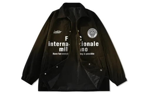 Football retro corduroy flashlight, travel cardigan, jacket for men and women, American style, with your logo imprint, loose fit