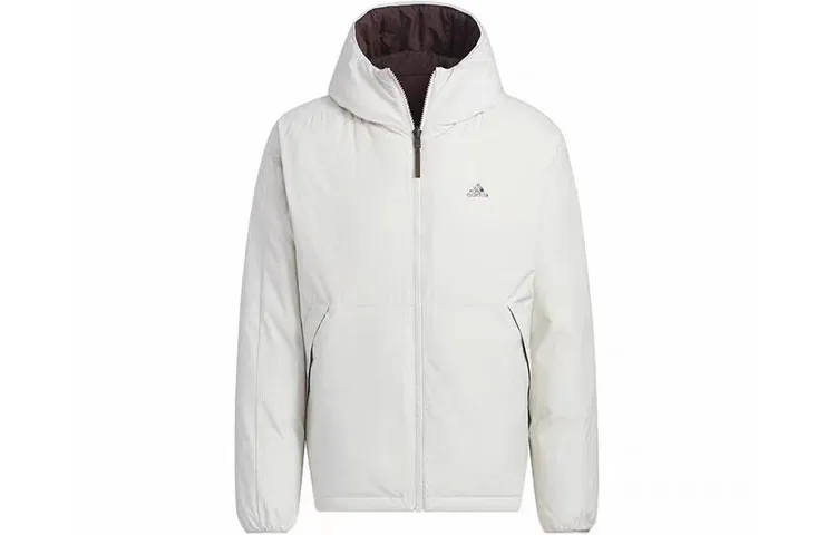 Adidas Down Jackets Men's Beige Hooded (Non-detachable) Moderate