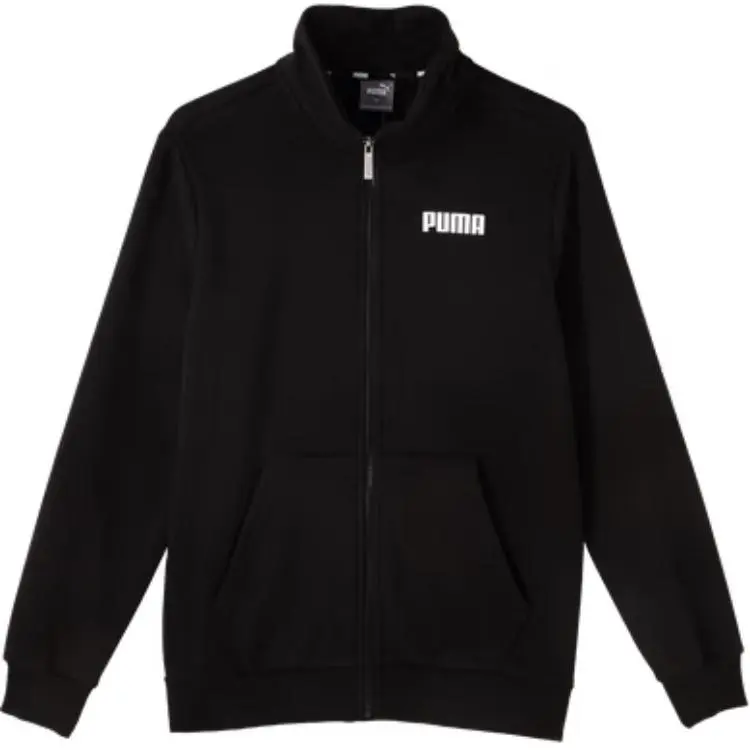 PUMA TEAMFINAL Letter Fashion Comfortable Warm Fleece Lined Zippers Jackets & Coats Men's Black