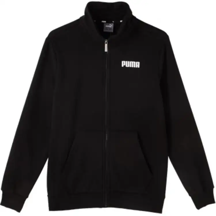 PUMA TEAMFINAL Letter Fashion Comfortable Warm Fleece Lined Zippers Jackets & Coats Men's Black