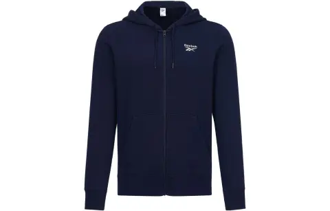 Reebok Jackets Men's Navy Blue Hooded (Non-detachable) Moderate Straight Fit
