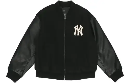 MLB MLB, base baseball retro long-sleeve, uniform, black jacket for men and women, logo embroidery service