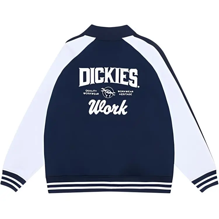 Dickies Baseball Jerseys Unisex Marine Blue Baseball Collar Moderate Straight Fit