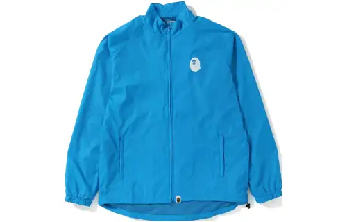 A BATHING APE Jackets Unisex Blue Stand Collar Moderate Other