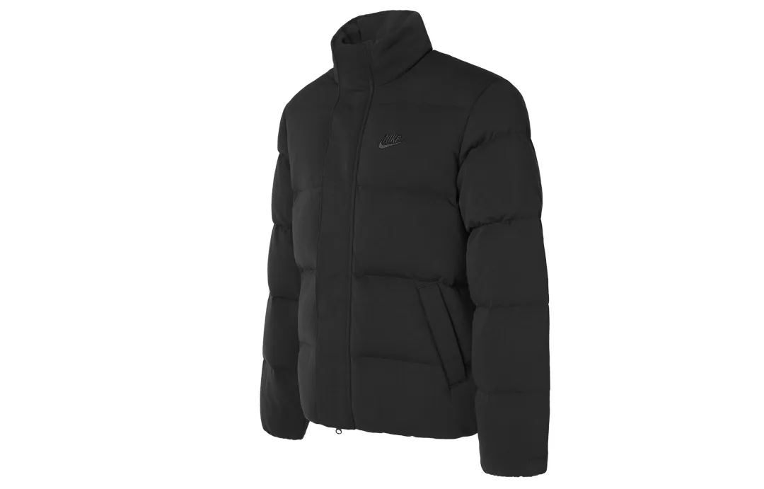 Nike Down Jackets Men's Black Stand Collar Moderate