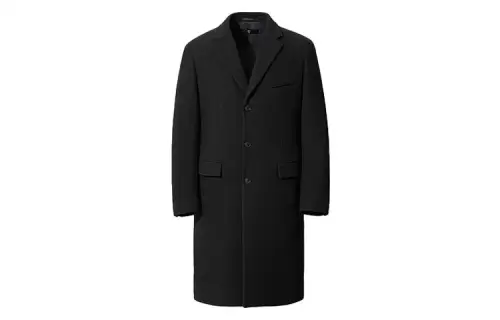 UNIQLO +J Collection Coats Men's Black Suit Collar Moderate Straight Fit