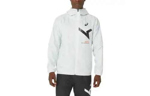 ASICS AIM WIND BREAKER Jackets Men's White Hooded Moderate Other